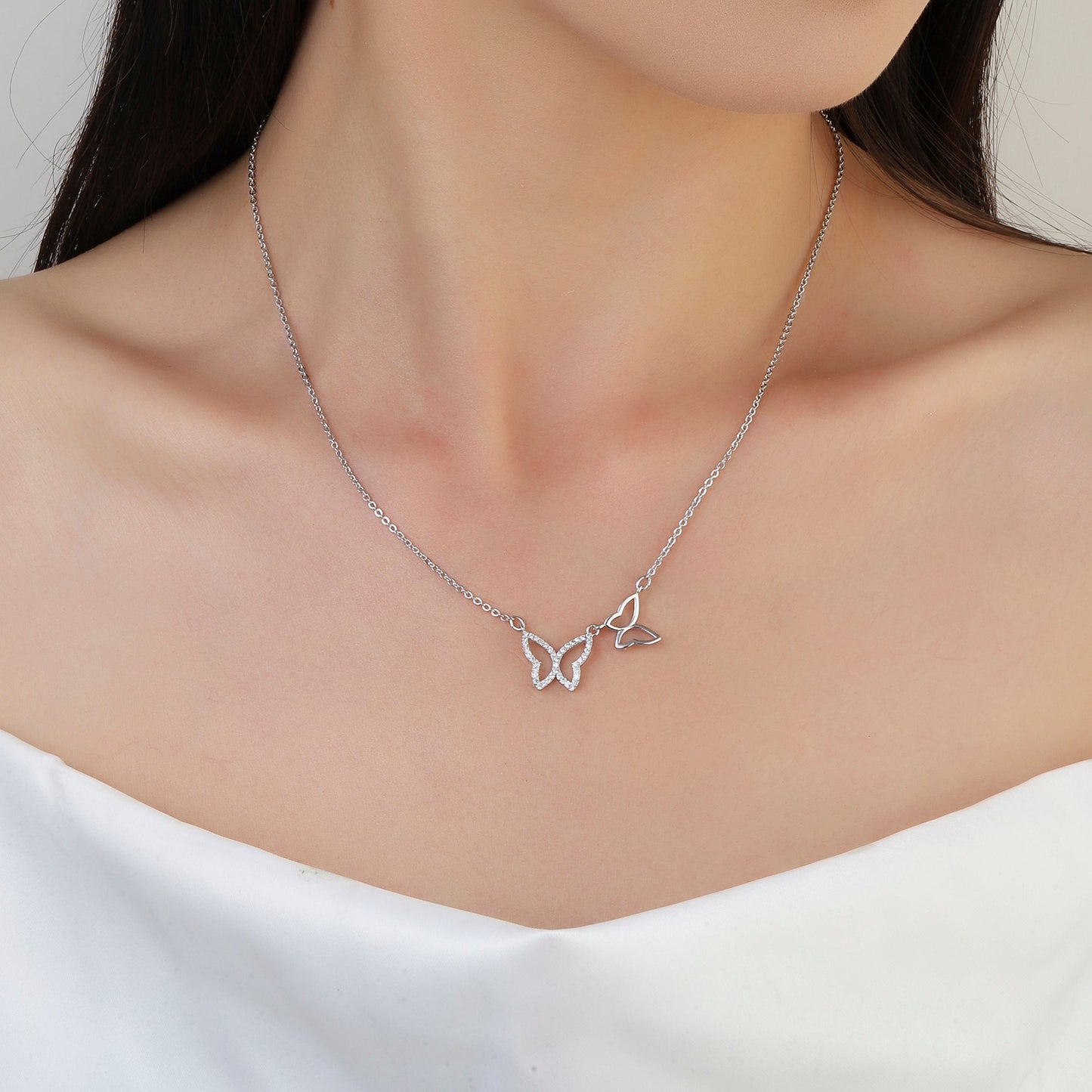 Wings of Love Silver Necklace