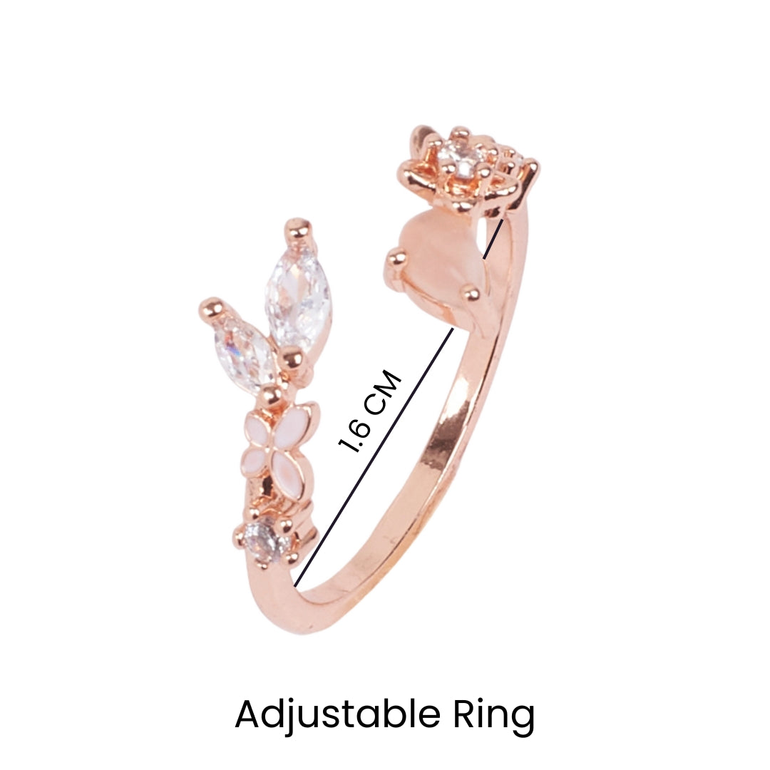 Bridget Rosegold Crystal Ring