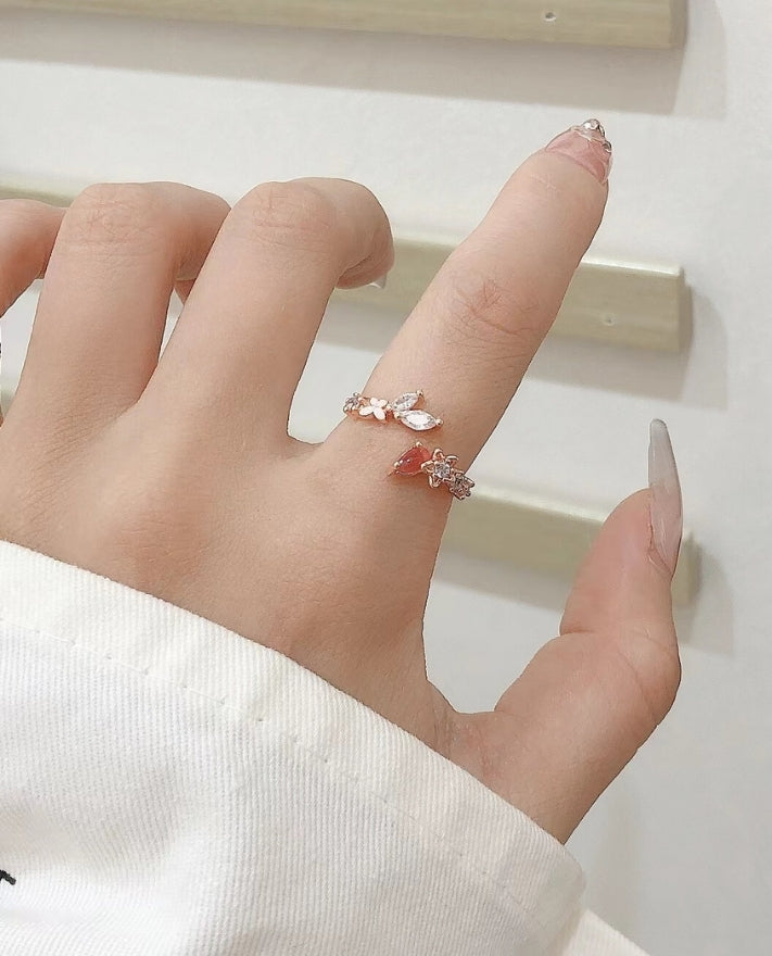 Bridget Rosegold Crystal Ring