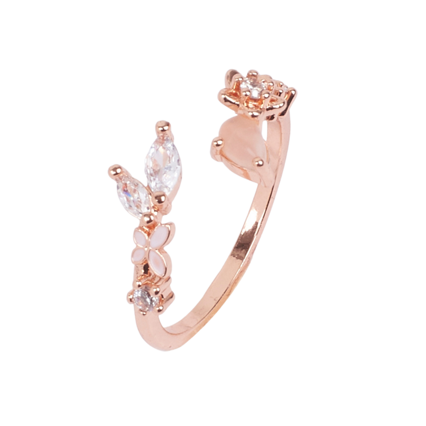 Bridget Rosegold Crystal Ring