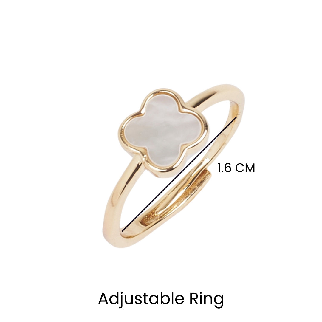 White Clover Gold Ring