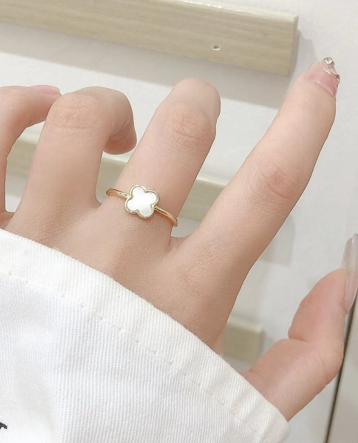 White Clover Gold Ring