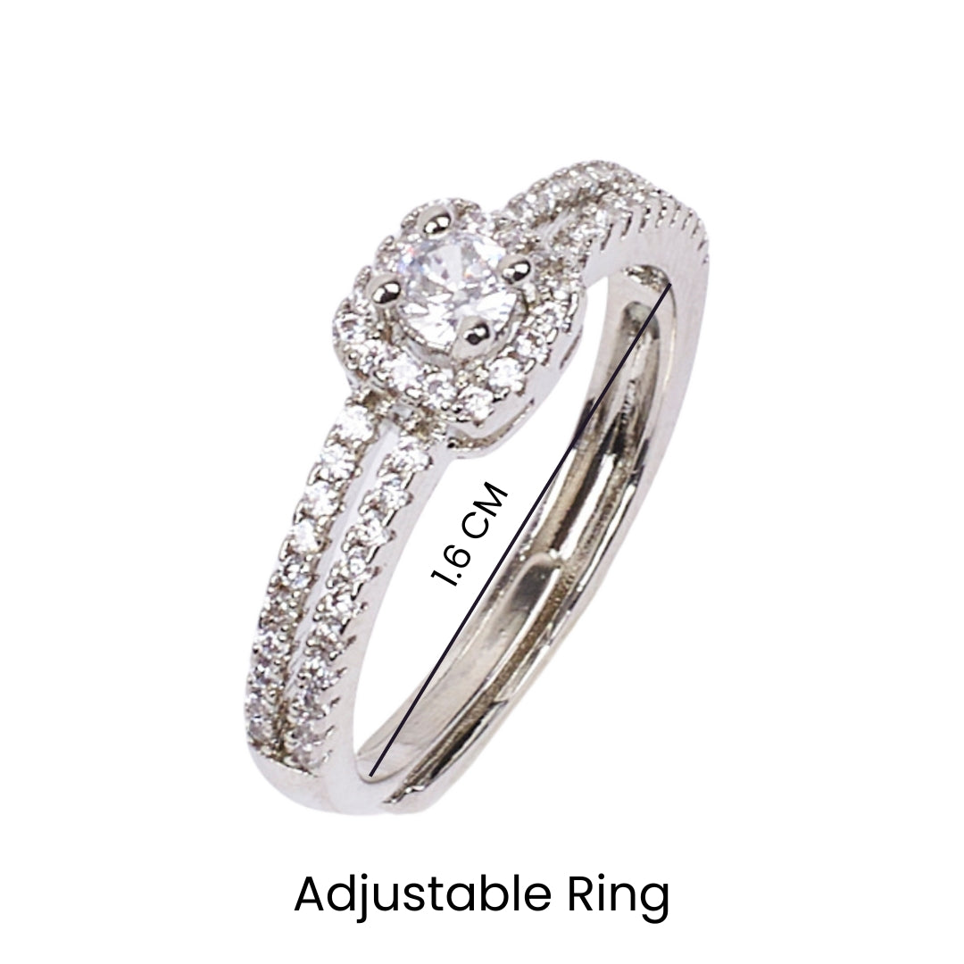 Zale Solitaire Silver Ring