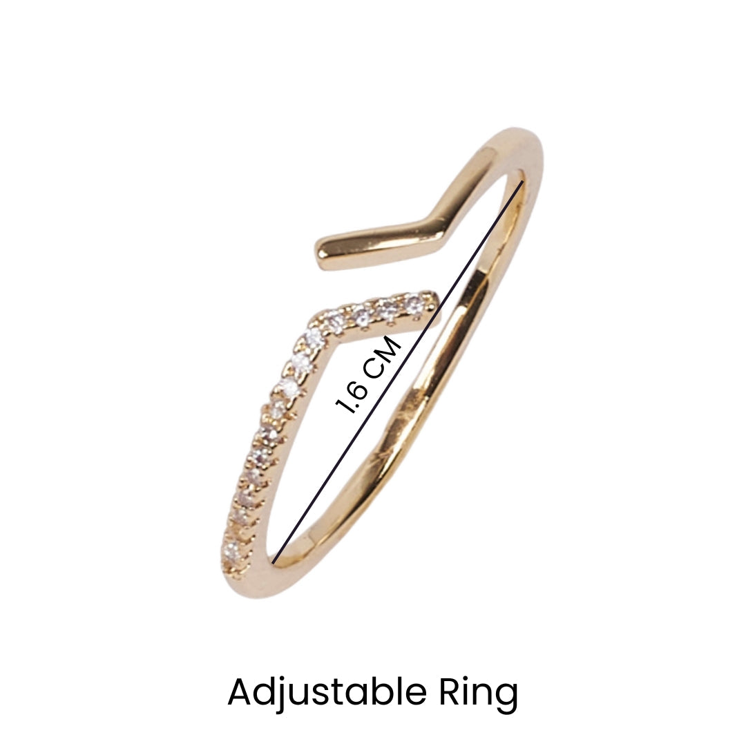 Coralie Break Studded Gold Ring