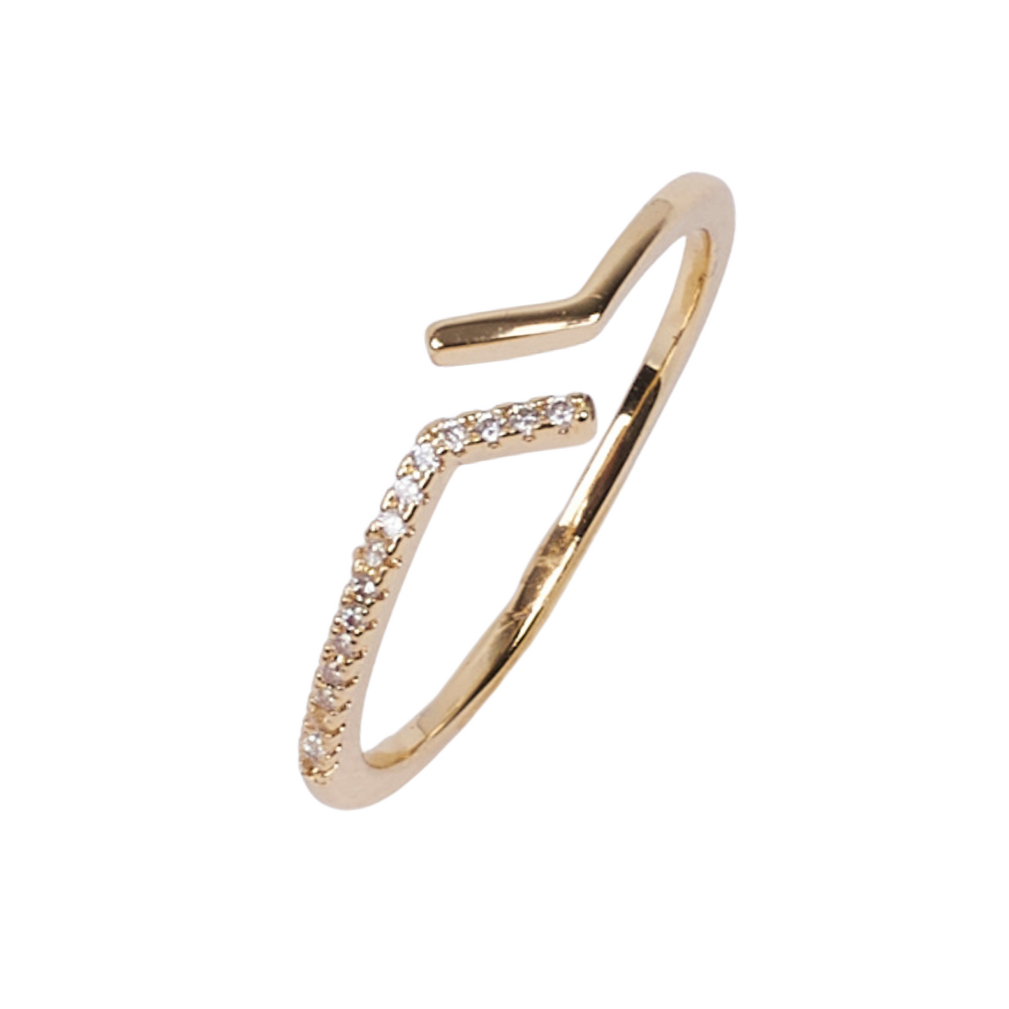 Coralie Break Studded Gold Ring