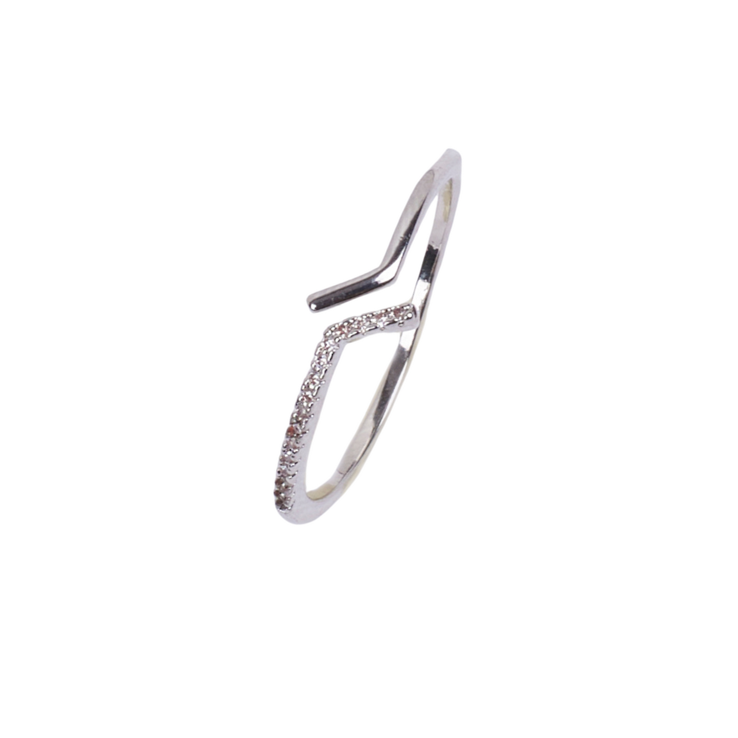 Coralie Break Studded Silver Ring