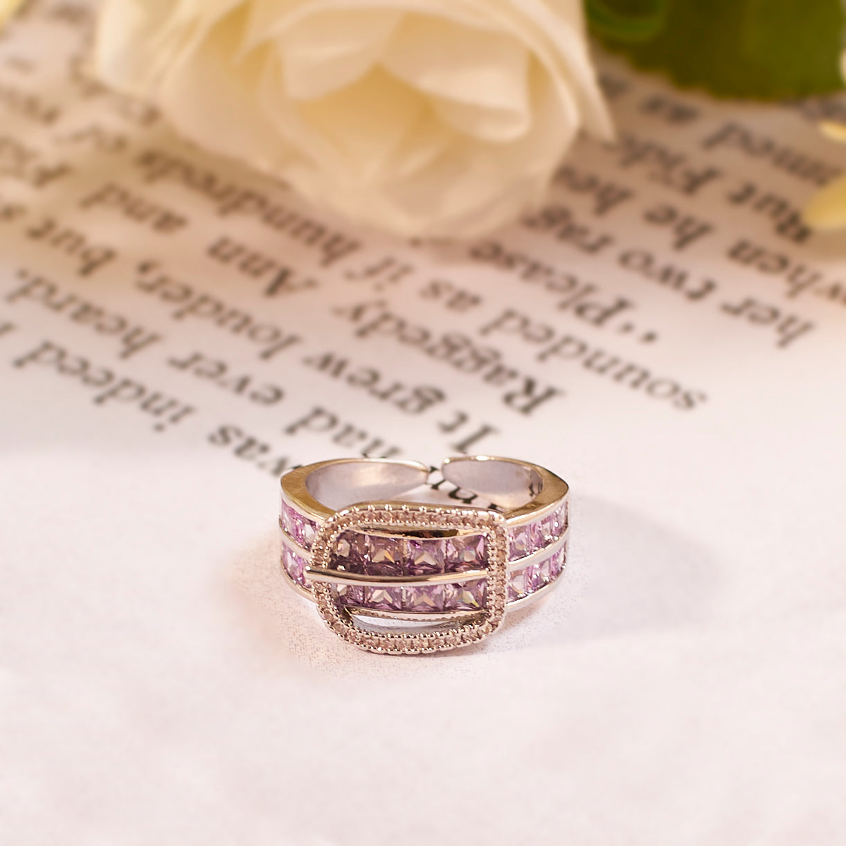 Cherish Crystal Silver Ring