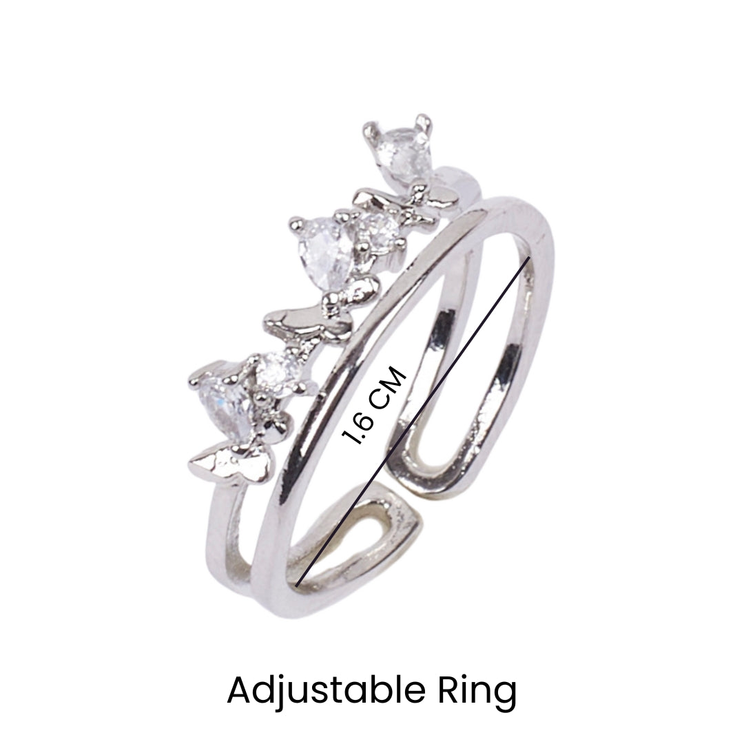 Classic Flow Crystal Silver Ring