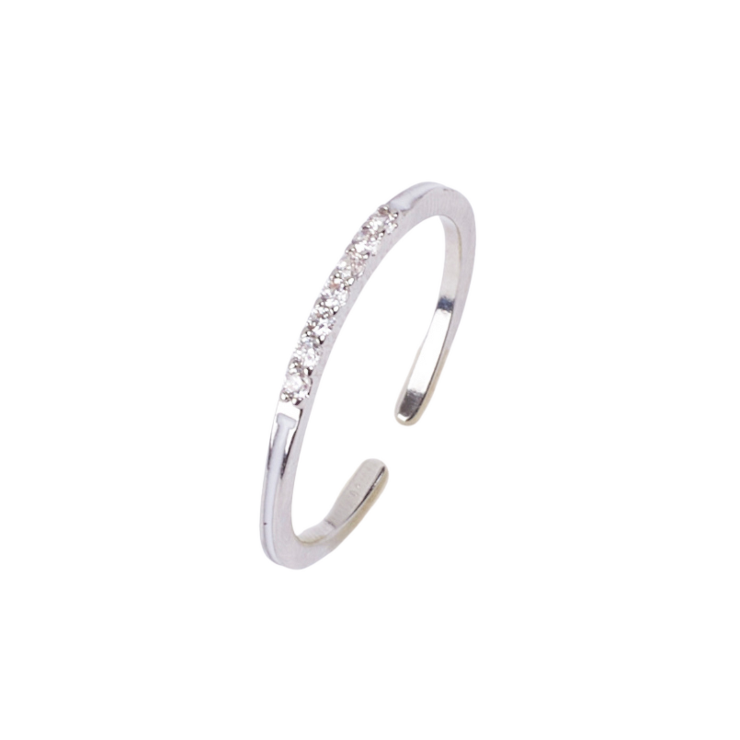 Zora Slim Studded Silver Ring