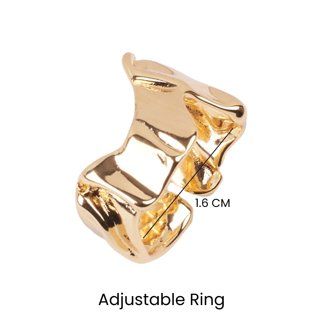 Crooked texture Gold Ring