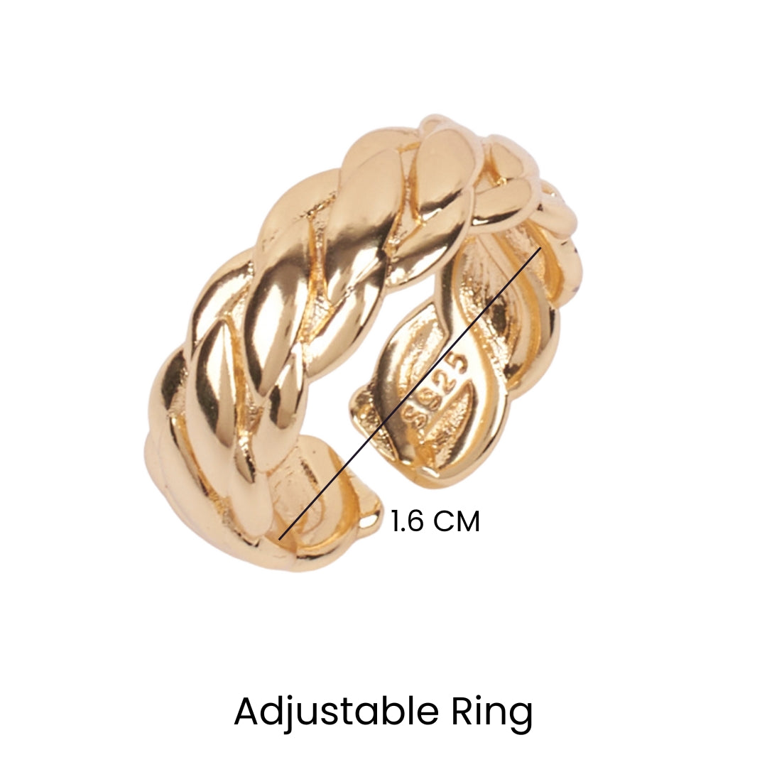 Crosiant Bold Gold Ring