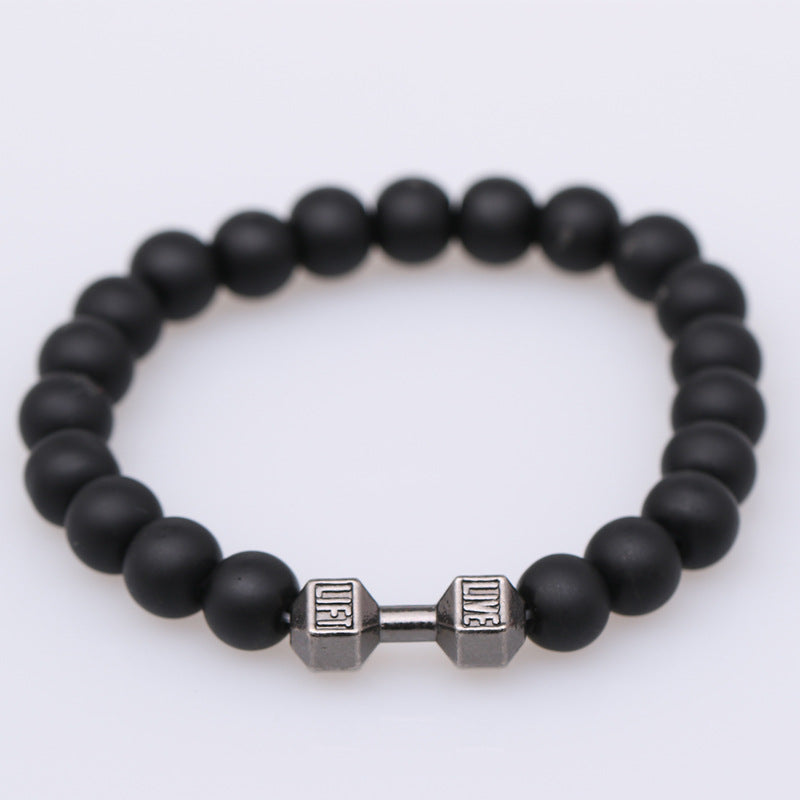 Strength Beaded Stone Band - Black