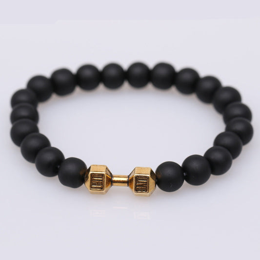 Strength Beaded Stone Band - Gold