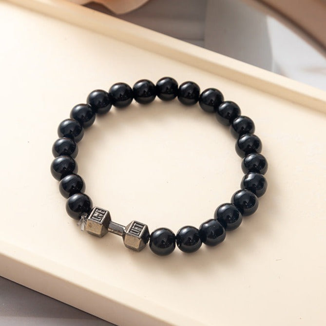 Strength Beaded Stone Band - Black