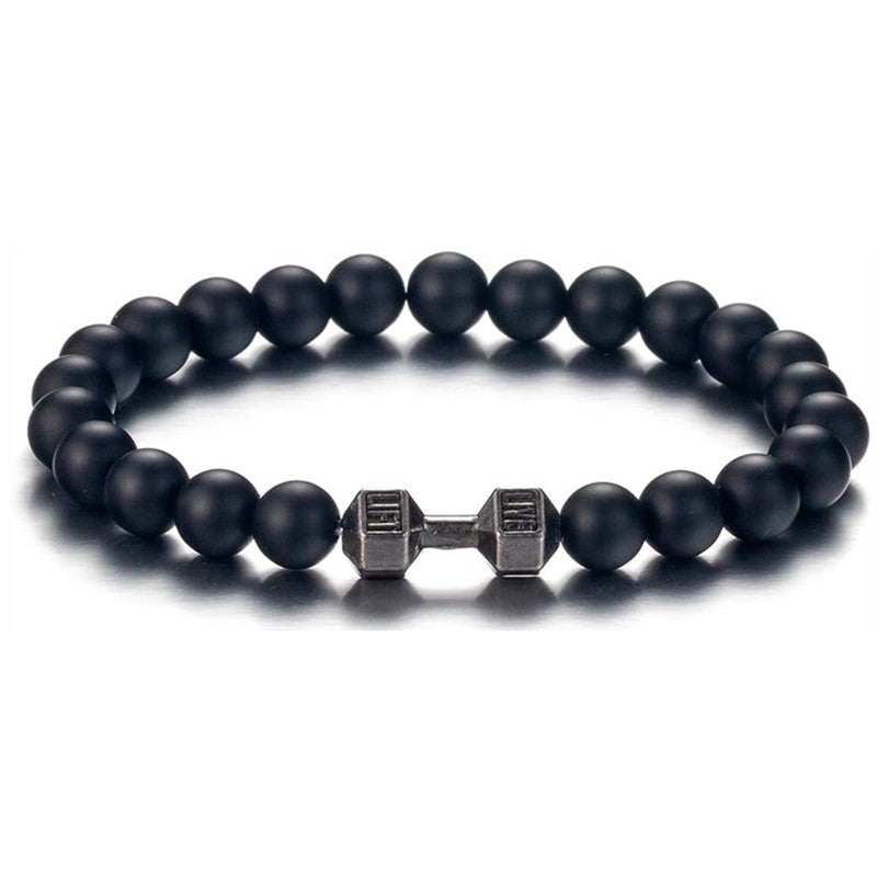 Strength Beaded Stone Band - Black